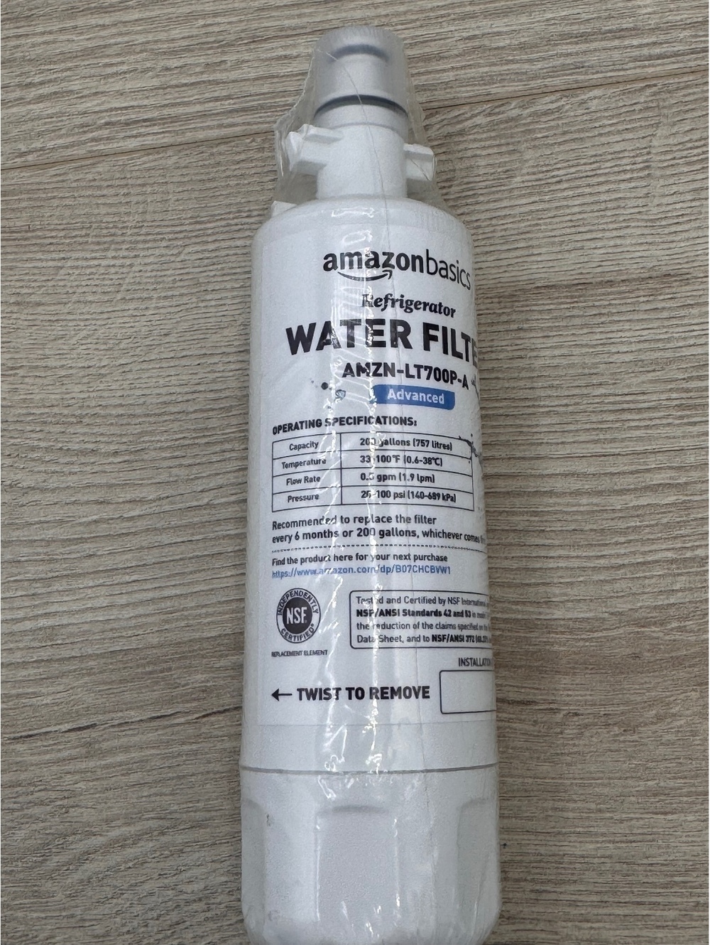 Amazon Basics AMZN-LT700P-A Refrigerator Water Filter NEW